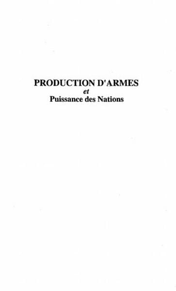 Produktbild: Production D'armes Et Puissance des Nations