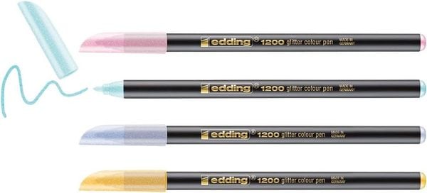 Produktbild: edding 1200 glitzer Fasermaler 4er Set pastell