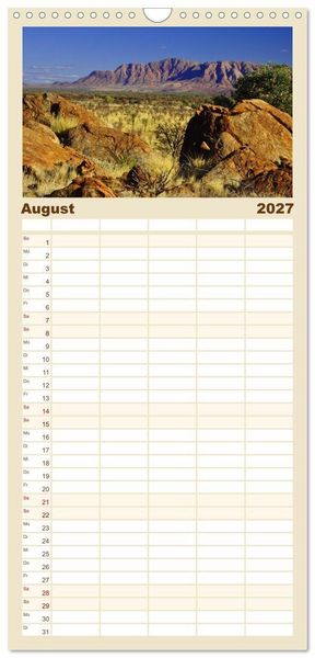 Produktbild: Familienplaner 2027 - Australien &bull; Impressionen mit 5 Spalten (Wandkalender, 21 x 45 cm) CALVENDO