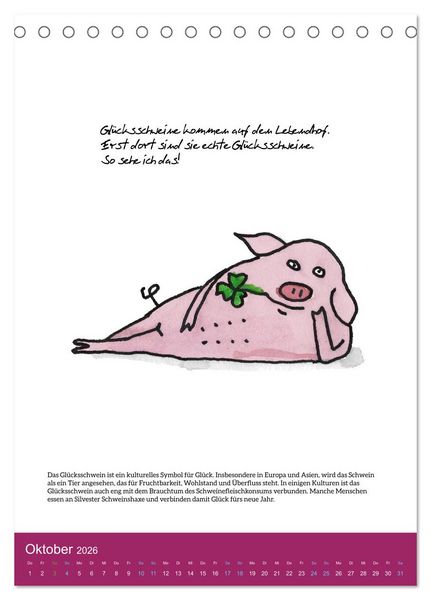 Produktbild: Schweinekalender - Alles was du &uuml;ber Schweine wissen wolltest! (Tischkalender 2026 DIN A5 hoch), CALVENDO Monatskalender