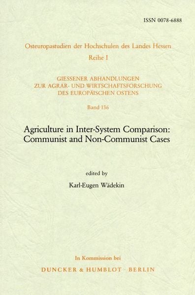Produktbild: Agriculture in Inter-System Comparison: Communist and Non-Communist Cases.