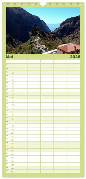Produktbild: Familienplaner 2026 - Teneriffa - Insel der Vielf&auml;ltigkeit mit 5 Spalten (Wandkalender, 21 x 45 cm) CALVENDO
