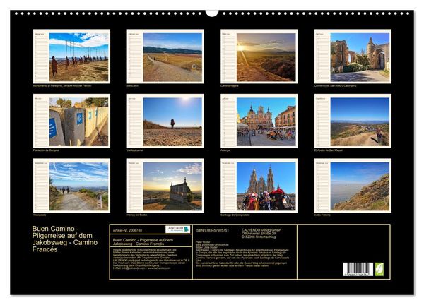 Produktbild: Buen Camino - Pilgerreise auf dem Jakobsweg - Camino Franc&eacute;s (Wandkalender 2026 DIN A2 quer), CALVENDO Monatskalender