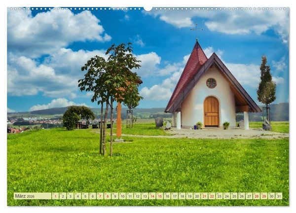 Produktbild: Die Stauden, Kirchen und Kapellen im Naturpark Augsburg westliche W&auml;lder (hochwertiger Premium Wandkalender 2026 DIN A2 quer), Kunstdruck in Hochglanz