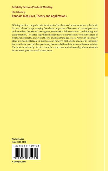 Produktbild: Random Measures, Theory and Applications