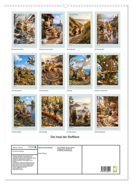 Produktbild: Die Insel der Stofftiere (Wandkalender 2027 DIN A2 hoch), CALVENDO Monatskalender