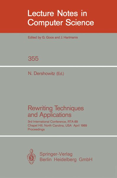 Produktbild: Rewriting Techniques and Applications