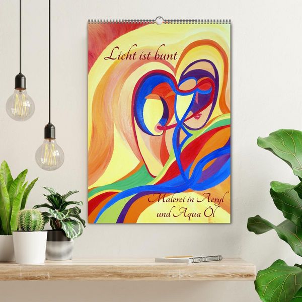 Produktbild: Licht ist bunt - Malerei in Acryl und Aqua &Ouml;l (Wandkalender 2026 DIN A2 hoch), CALVENDO Monatskalender