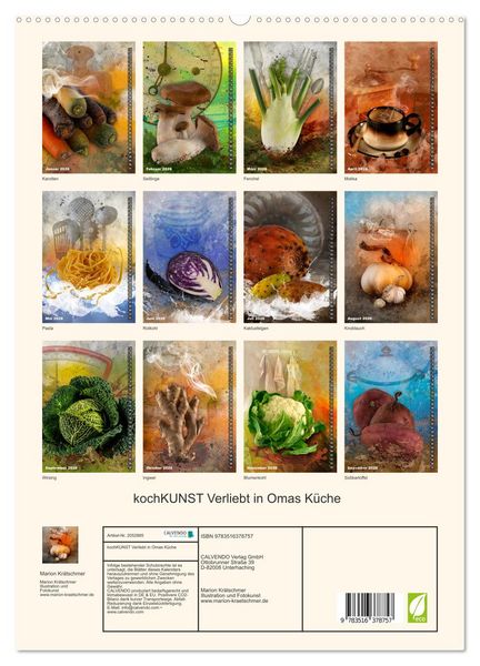 Produktbild: kochKUNST Verliebt in Omas K&uuml;che (hochwertiger Premium Wandkalender 2026 DIN A2 hoch), Kunstdruck in Hochglanz