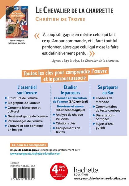 Produktbild: Le chevalier de la charrette : bac 2027