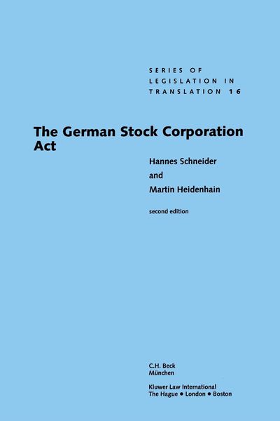 Produktbild: German Stock Corporation Act