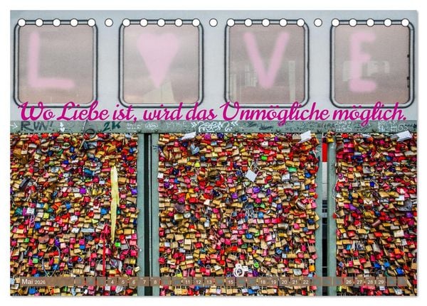 Produktbild: Liebesschl&ouml;sser, Ich liebe Dich (Tischkalender 2026 DIN A5 quer), CALVENDO Monatskalender
