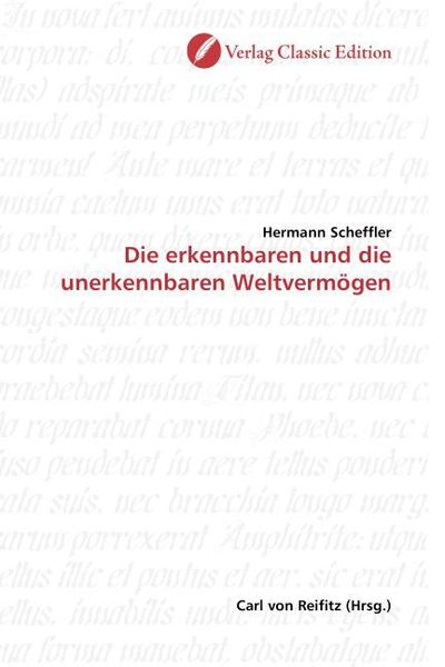 Produktbild: Scheffler, H: Die erkennbaren und die unerkennbaren Weltverm