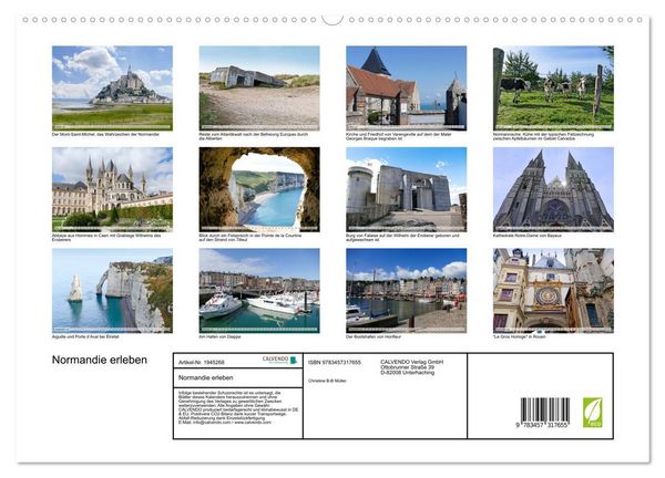 Produktbild: Normandie erleben (hochwertiger Premium Wandkalender 2026 DIN A2 quer), Kunstdruck in Hochglanz