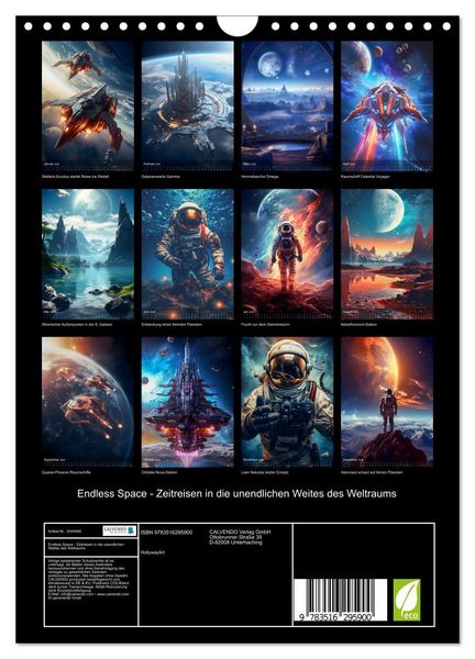 Produktbild: Endless Space - Zeitreisen in die unendlichen Weites des Weltraums (Wandkalender 2026 DIN A4 hoch), CALVENDO Monatskalender