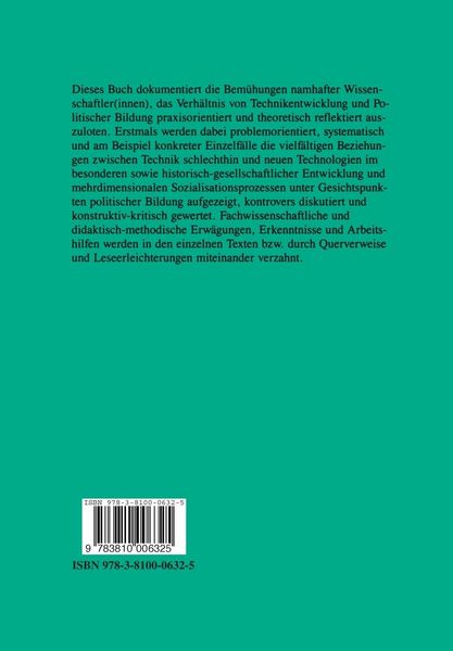 Produktbild: Technikentwicklung und Politische Bildung