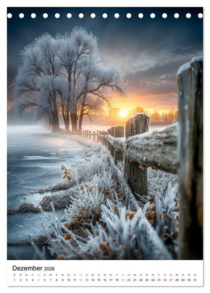 Produktbild: Wintermomente - Natur im wei&szlig;en Kleid (Tischkalender 2026 DIN A5 hoch), CALVENDO Monatskalender