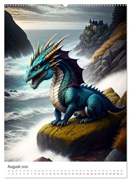 Produktbild: Die Magie der Drachen - Mystisches und Schauriges (hochwertiger Premium Wandkalender 2026 DIN A2 hoch), Kunstdruck in Hochglanz