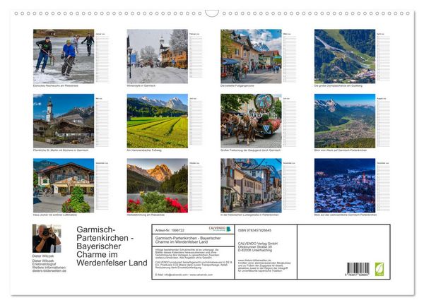 Produktbild: Garmisch-Partenkirchen - Bayerischer Charme im Werdenfelser Land (Wandkalender 2026 DIN A2 quer), CALVENDO Monatskalender