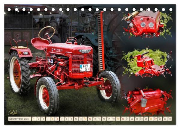 Produktbild: Oldtimer - Traktoren Parade (Tischkalender 2026 DIN A5 quer), CALVENDO Monatskalender