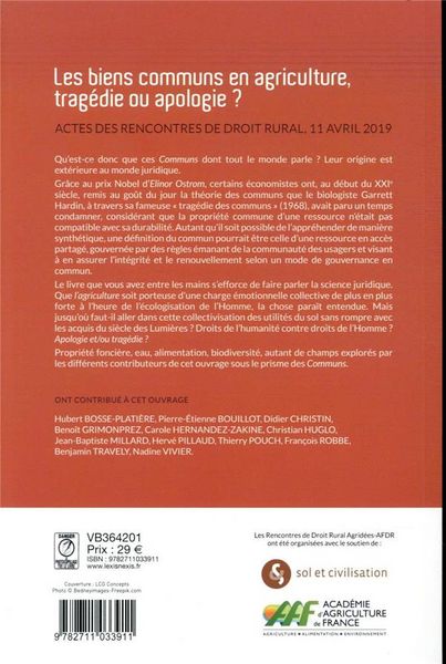 Produktbild: Les biens communs en agriculture