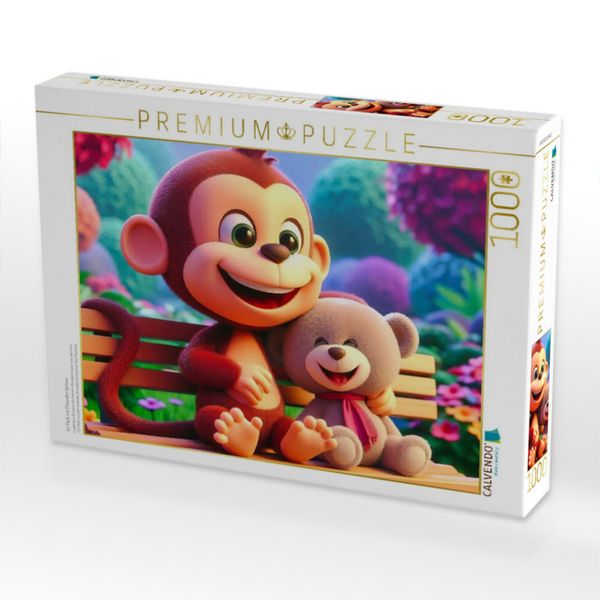 Produktbild: CALVENDO Puzzle Im Park mit Freunden lachen | 1000 Teile Lege-Gr&ouml;&szlig;e 64x48cm Foto-Puzzle f&uuml;r gl&uuml;ckliche Stunden