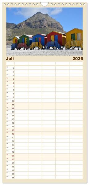Produktbild: Familienplaner 2026 - Natur und Landschaft. S&uuml;dliches Afrika 2026 mit 5 Spalten (Wandkalender, 21 x 45 cm) CALVENDO