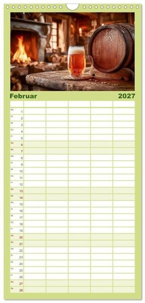 Produktbild: Familienplaner 2027 - Bier im Blut - Ma&szlig; f&uuml;r Ma&szlig; durchs M&auml;nnerjahr mit 5 Spalten (Wandkalender, 21 x 45 cm) CALVENDO
