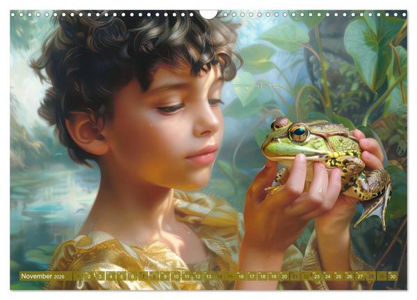 Produktbild: Eine kindliche Tierliebe - Herzensbilder (Wandkalender 2026 DIN A3 quer), CALVENDO Monatskalender