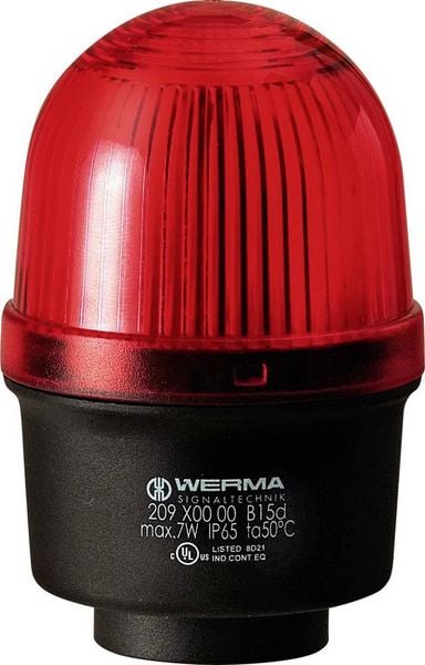 Werma Signaltechnik Signalleuchte 219.100.00 219.100.00 Rot Dauerlicht 12 V/AC, 12 V/DC, 24 V/AC, 24 V/DC, 48 V/AC, 48 V/DC, 110 V/AC, 230 V/AC