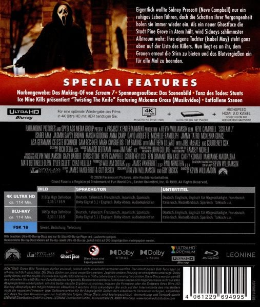 Produktbild: Scream 7 (4K Ultra HD) (+ Blu-ray)