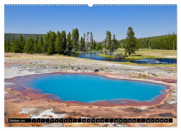Produktbild: Wunderwelt Yellowstone 2026 (hochwertiger Premium Wandkalender 2026 DIN A2 quer), Kunstdruck in Hochglanz