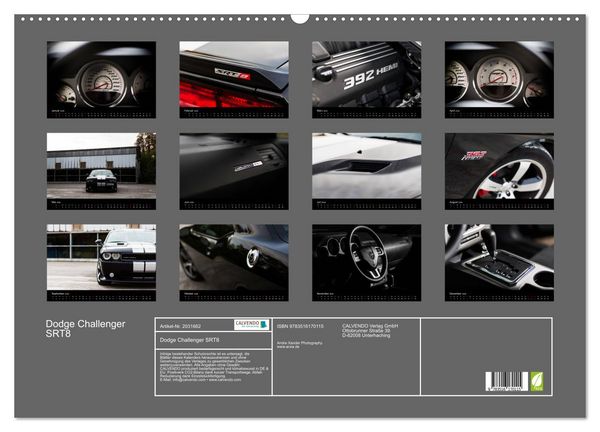 Produktbild: Dodge Challenger SRT8 (Wandkalender 2026 DIN A2 quer), CALVENDO Monatskalender