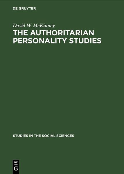 Produktbild: The authoritarian personality studies