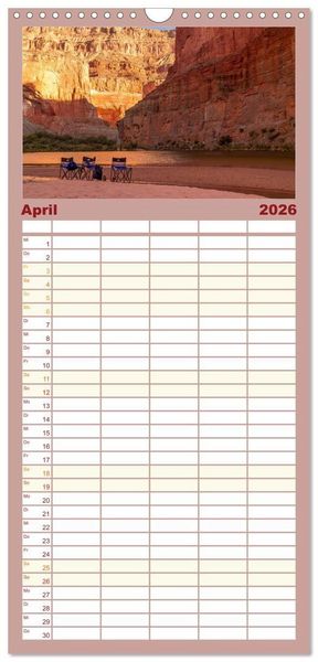 Produktbild: Familienplaner 2026 - Colorado River Rafting im Grand Canyon mit 5 Spalten (Wandkalender, 21 x 45 cm) CALVENDO