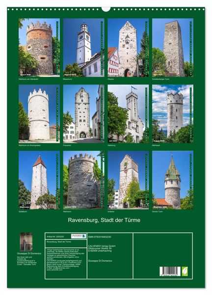 Produktbild: Ravensburg, Stadt der T&uuml;rme (Wandkalender 2026 DIN A2 hoch), CALVENDO Monatskalender