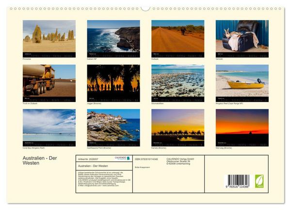 Produktbild: Australien - Der Westen (hochwertiger Premium Wandkalender 2026 DIN A2 quer), Kunstdruck in Hochglanz