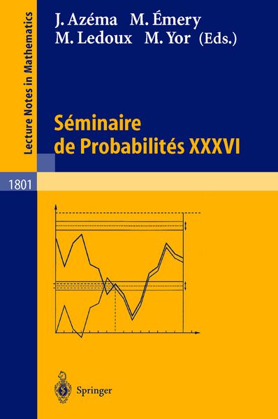 Produktbild: S&eacute;minaire de Probabilit&eacute;s XXXVI