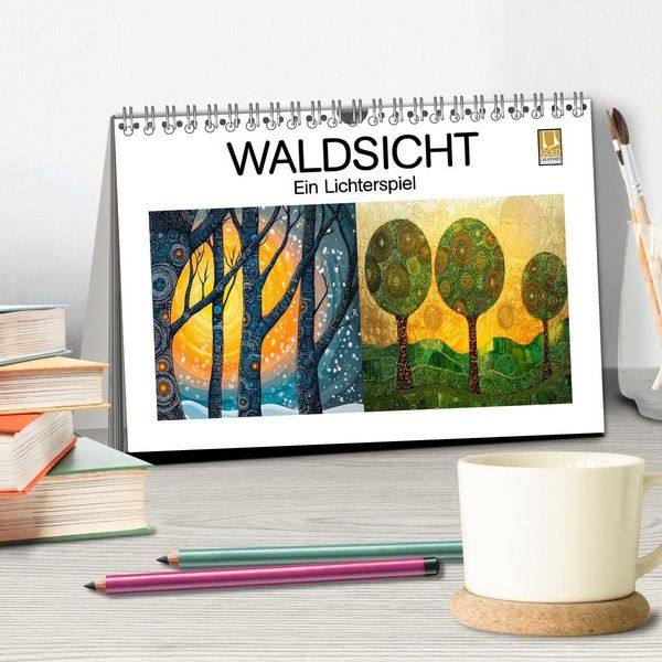 Produktbild: Waldsicht - Ein Lichterspiel (Tischkalender 2027 DIN A5 quer), CALVENDO Monatskalender
