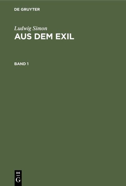 Produktbild: Aus dem Exil. Band 1
