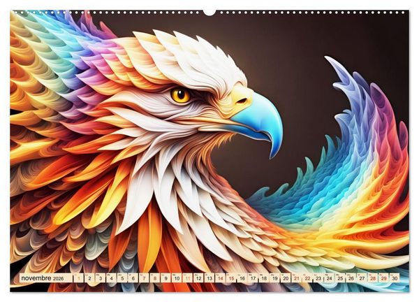 Produktbild: Les fractales animales (Calendrier mural 2026 DIN A2 vertical) calendrier de bureau