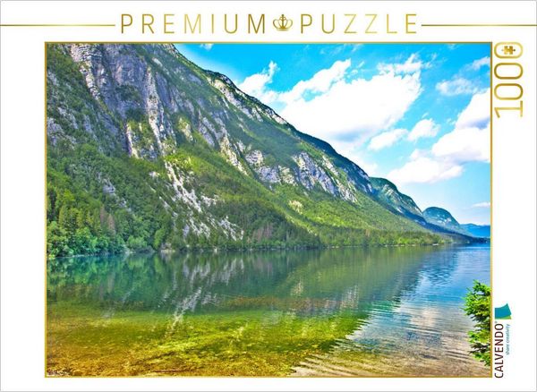 CALVENDO Puzzle Spiegelung im Bohinj- See | 1000 Teile Lege-Größe 64x48cm Foto-Puzzle für glückliche Stunden