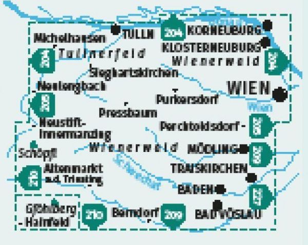 Produktbild: KOMPASS Wanderkarten-Set 208 Wienerwald (2 Karten) 1:25.000
