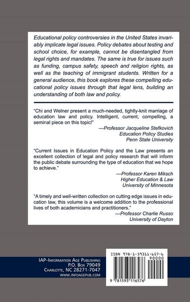 Produktbild: Current Issues in Educational Policy and the Law (Hc)