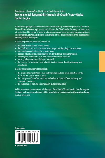 Produktbild: Environmental Sustainability Issues in the South Texas&ndash;Mexico Border Region