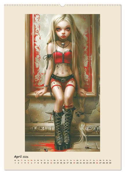 Produktbild: Gothic-Girls. Bizzare Comic-Art (hochwertiger Premium Wandkalender 2026 DIN A2 hoch), Kunstdruck in Hochglanz