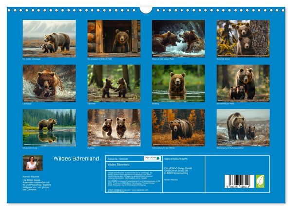 Produktbild: Wildes B&auml;renland (Wandkalender 2026 DIN A3 quer), CALVENDO Monatskalender