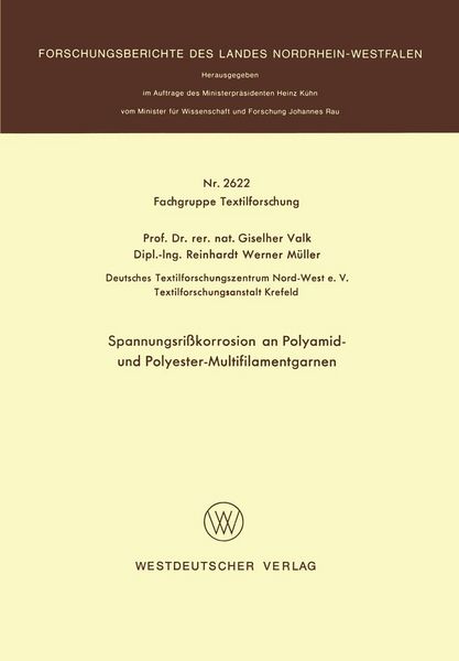 Produktbild: Spannungsri&szlig;korrosion an Polyamid- und Polyester-Multifilamentgarnen