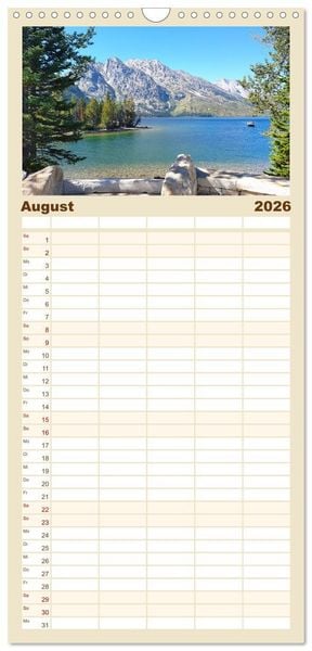 Produktbild: Familienplaner 2026 - USA Nationalparks - Familienplaner / Kalender - Eine Reise durch die Vielfalt und Sch&ouml;nheit der Naturparks Nordamerikas mit 5 Spalten (Wandkalender, 21 x 45 cm) CALVENDO