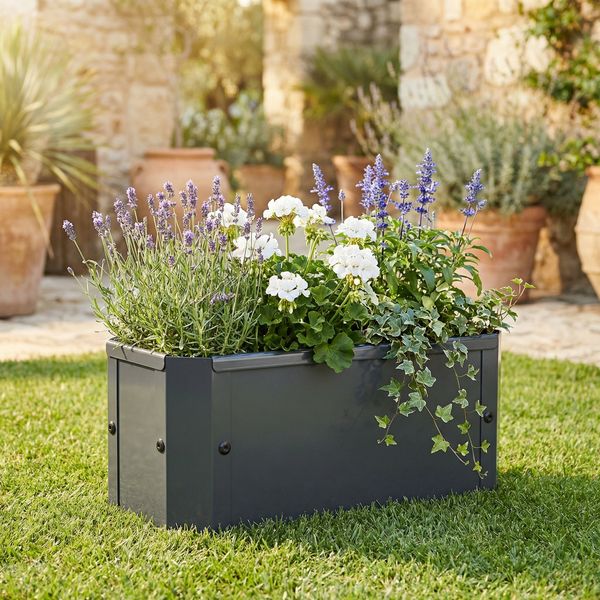 Produktbild: Metall Pflanzkasten Blumenkasten 39x18 Balora S